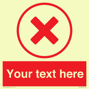 Custom red background, red cross in circle sign